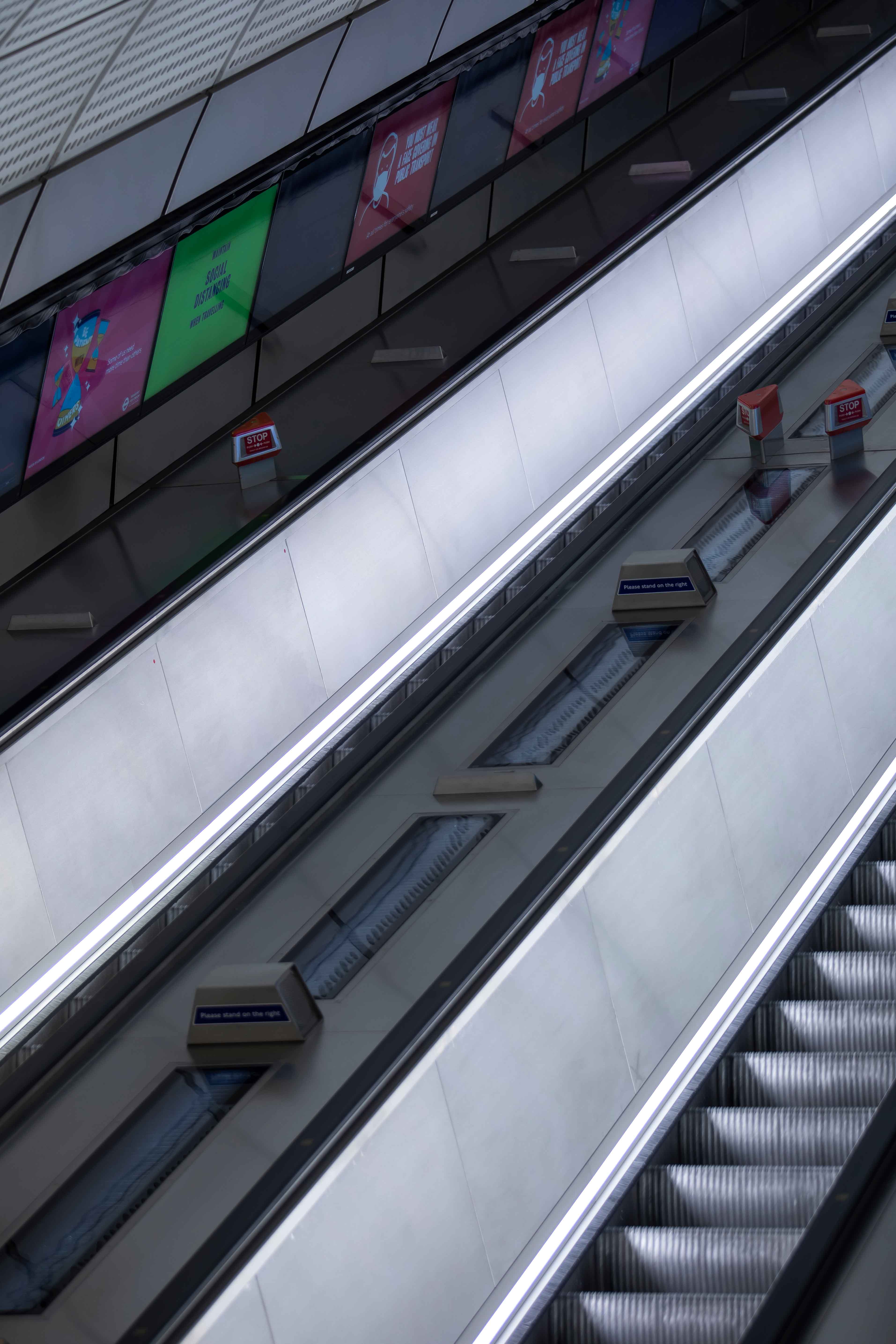 The new escalators at Whitechapel station